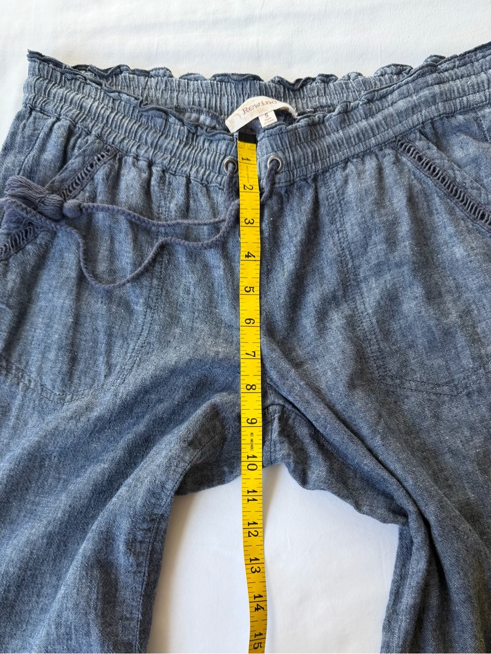 Rewind Denim Colored Linen Pants w/ Drawstring Women’s Size Small - Picture 10 of 11